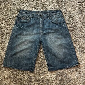 Y2K Baggy Jean Shorts Sz 38 Jorts Wide Leg Skate COOGI STYLE